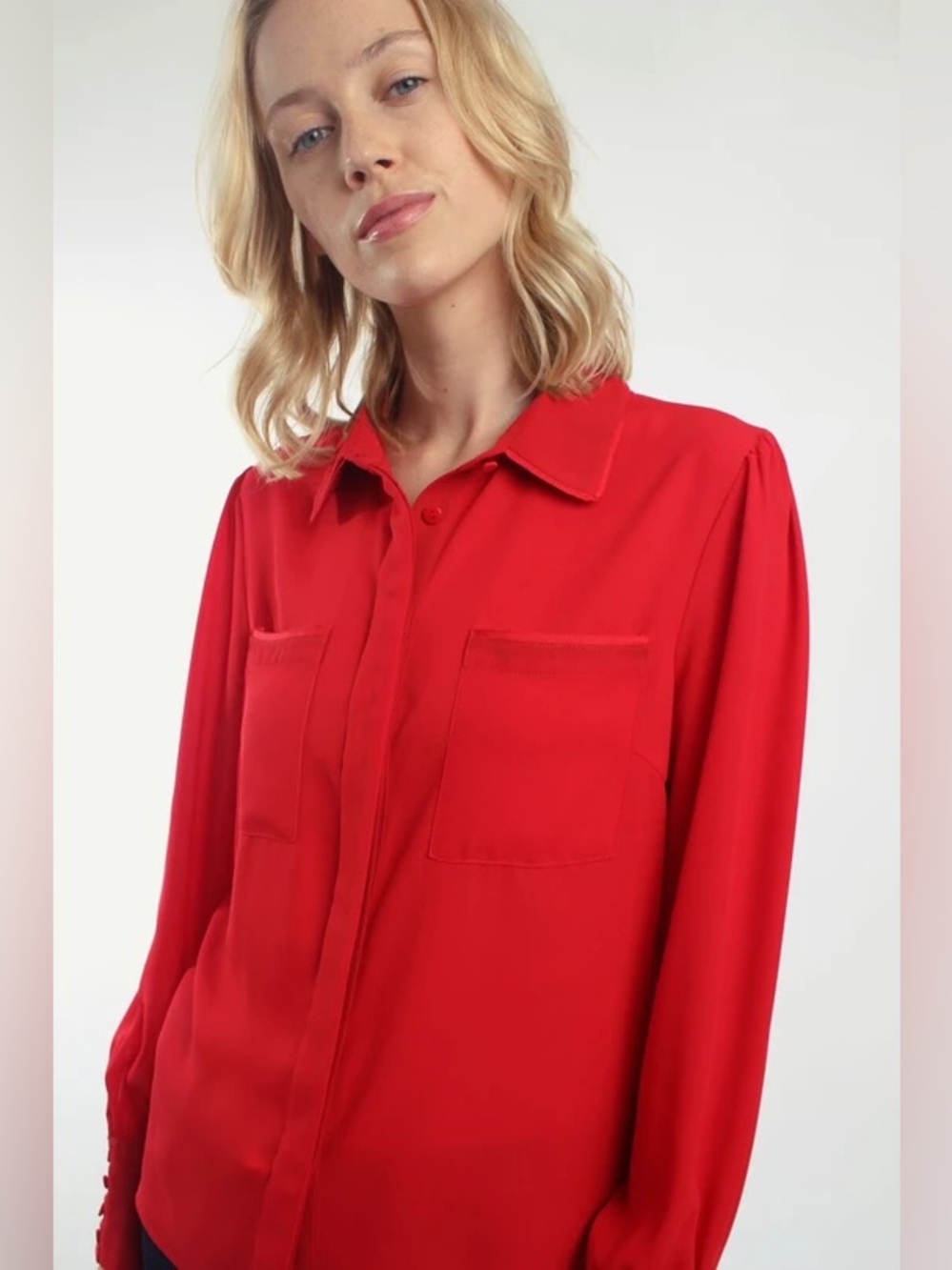 Equipment 100% Silk Button Up Shirt in Red